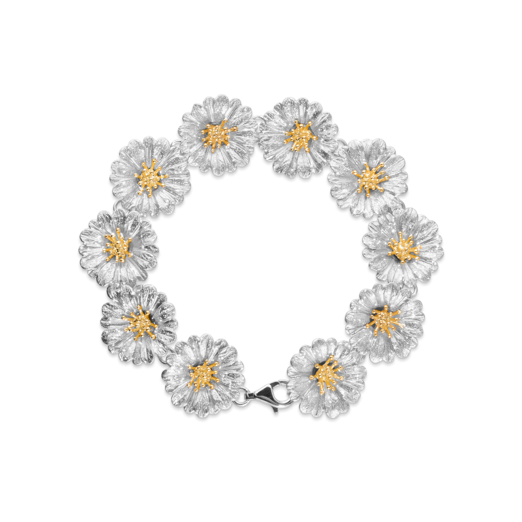 Silver With Yellow Vermeille Centre "Daisy" Bracelet