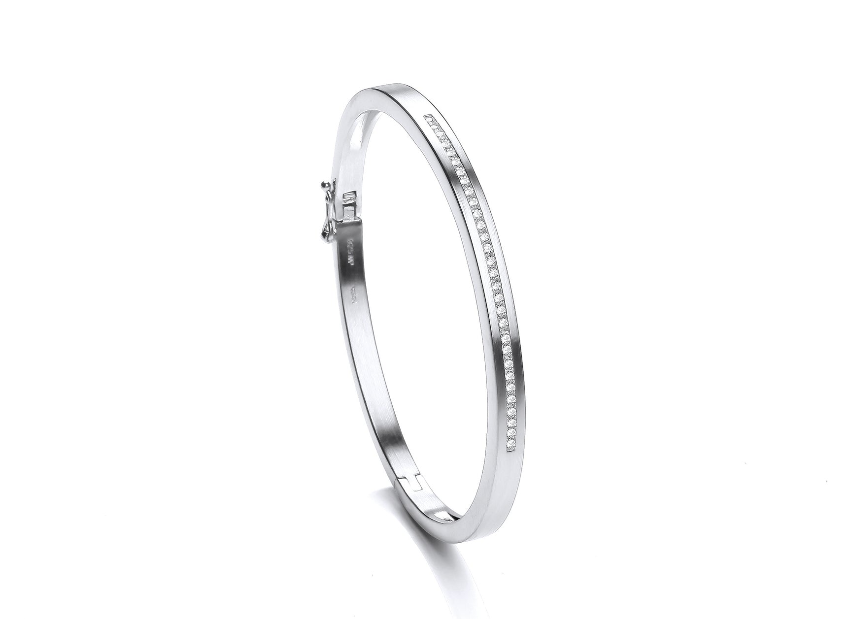 Sterling Silver Channel Set Cubic Zirconia Bangle