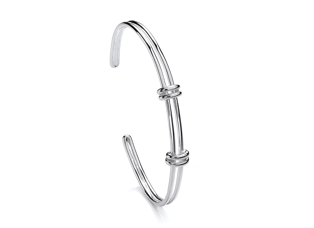 Silver Springback Style Open Cuff Bangle
