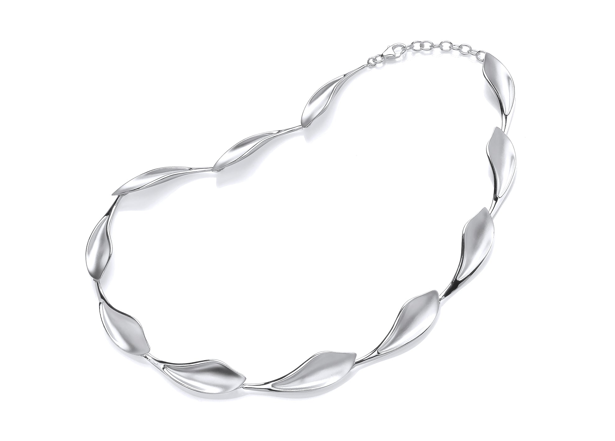 Silver Concave Fancy Link Necklet