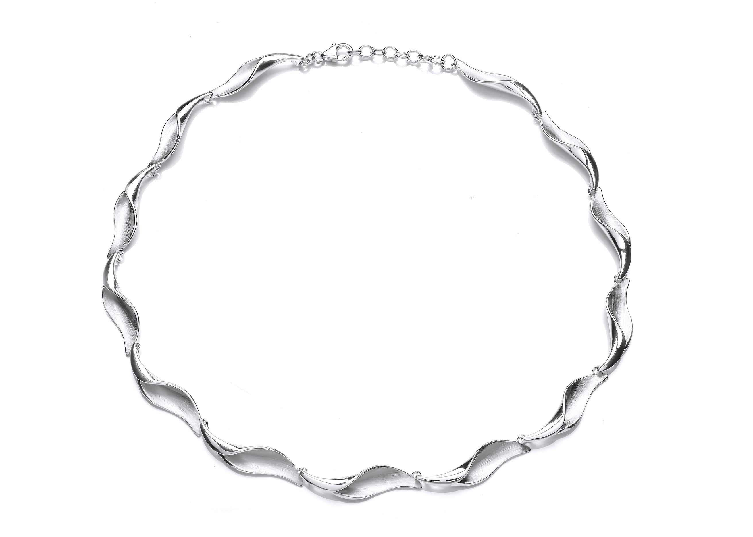 Silver Curled Leaf Necklet