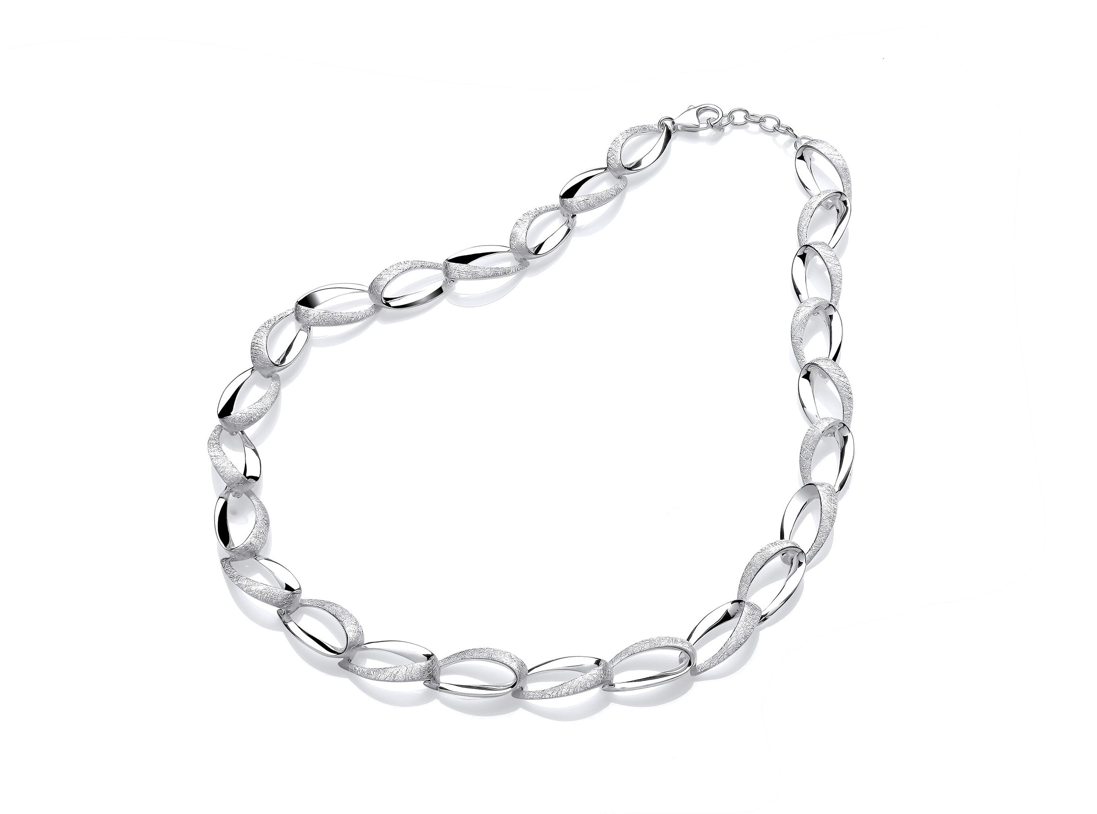 Silver Open Oval Link Necklet