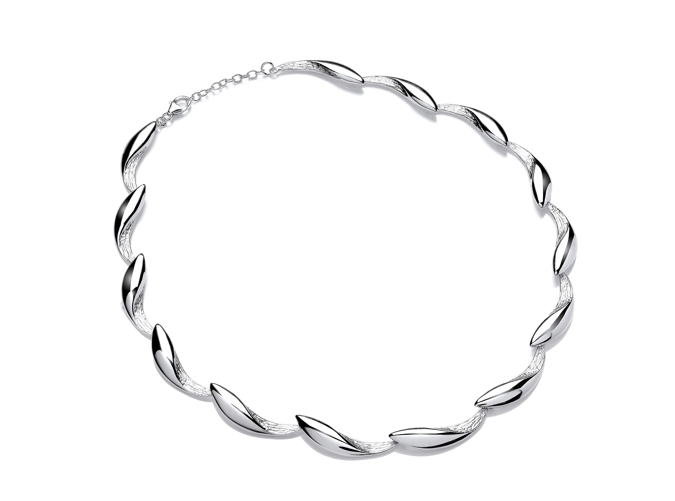 Silver Twisted Fancy Link Necklet