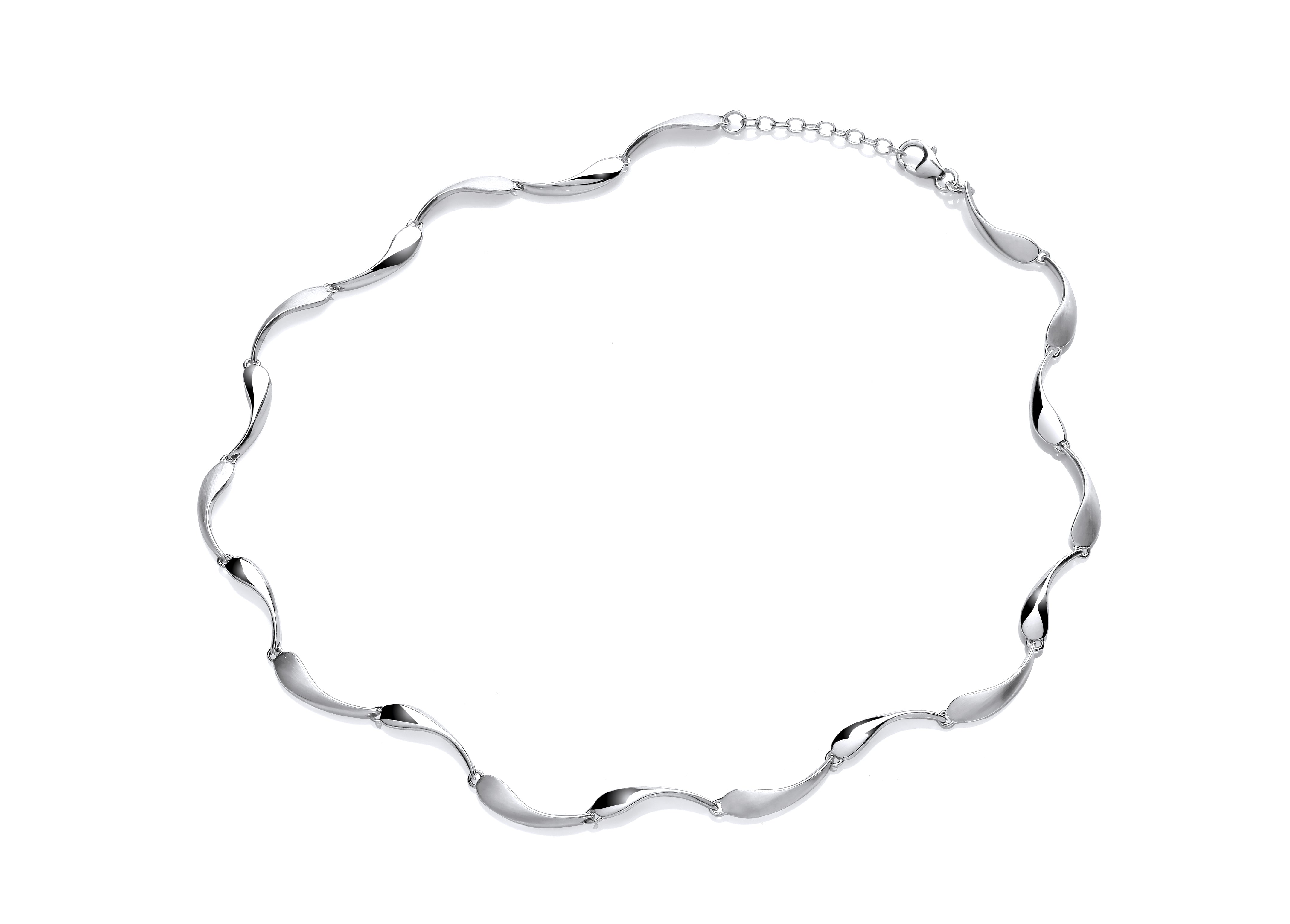 Silver Teardrop Link Necklet