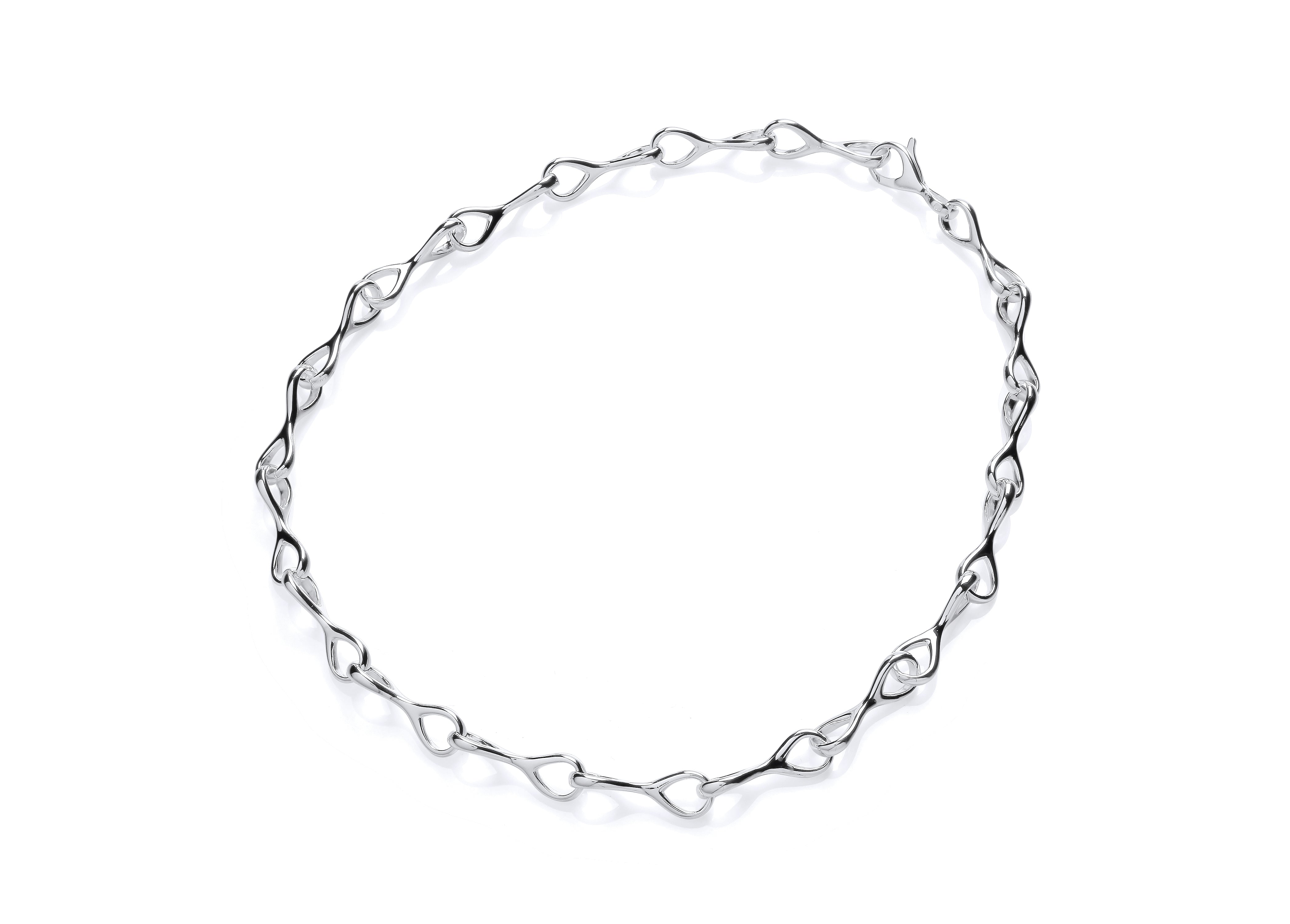 Silver Figure of Eight Link Necklet