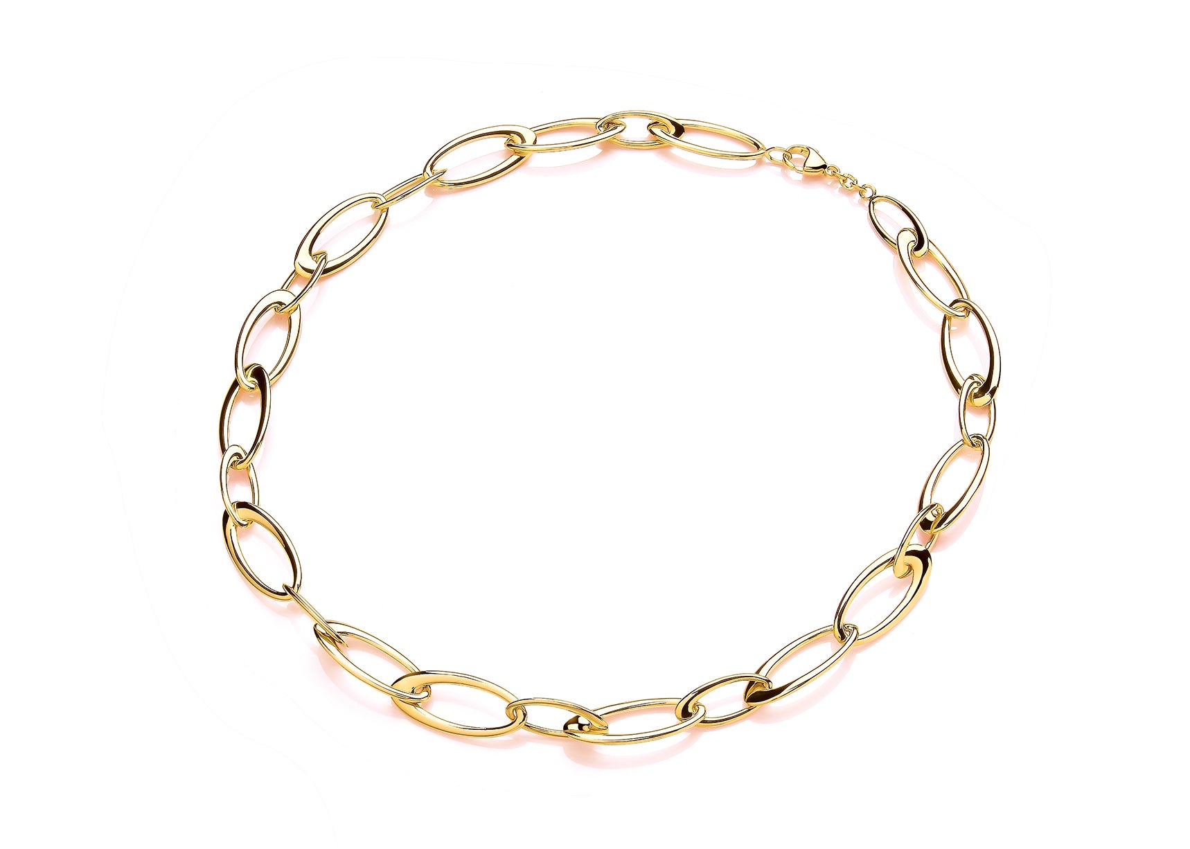 Silver Vermeille Open Oval Link Necklet