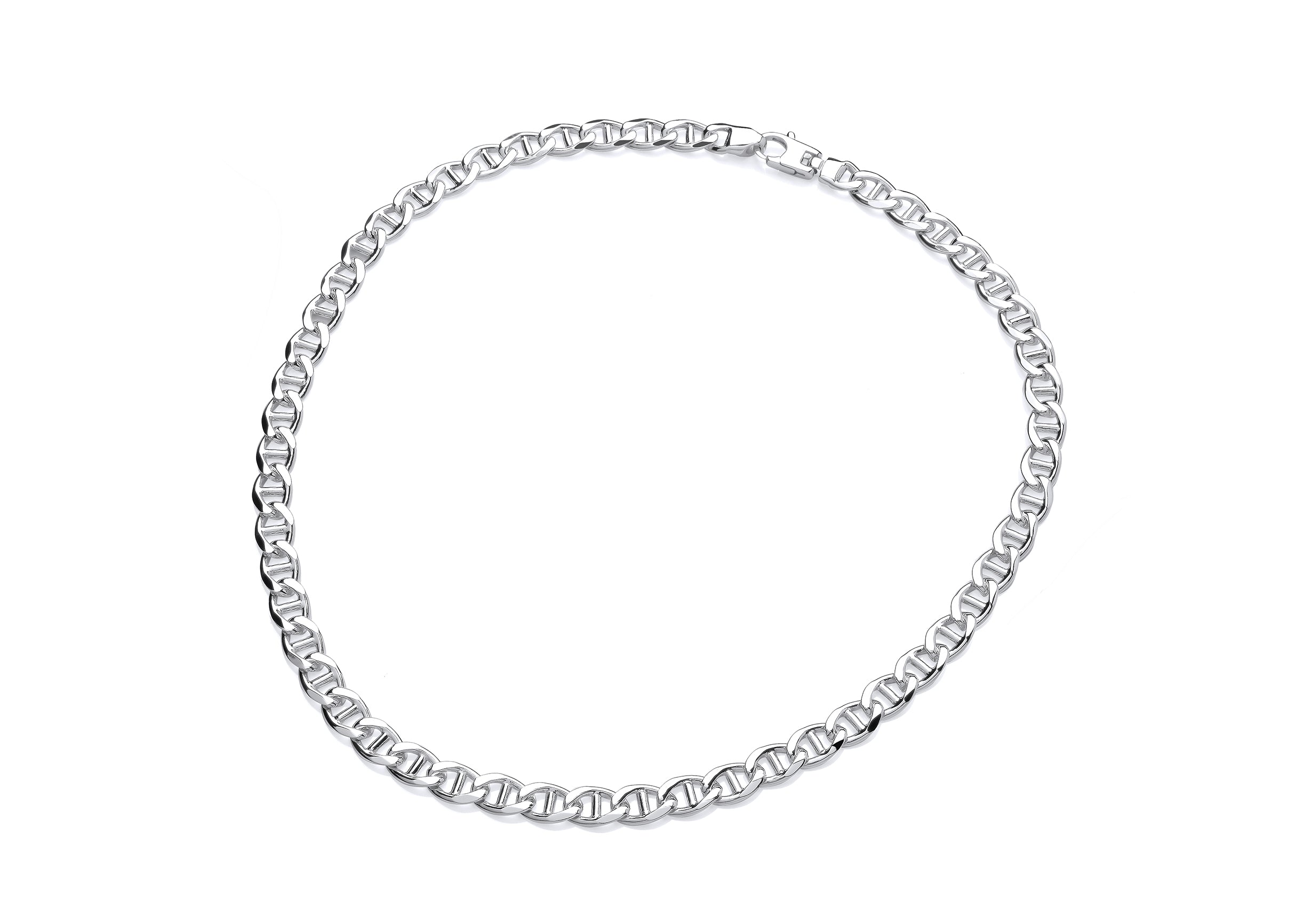 Silver Flat Mariner Link Necklet