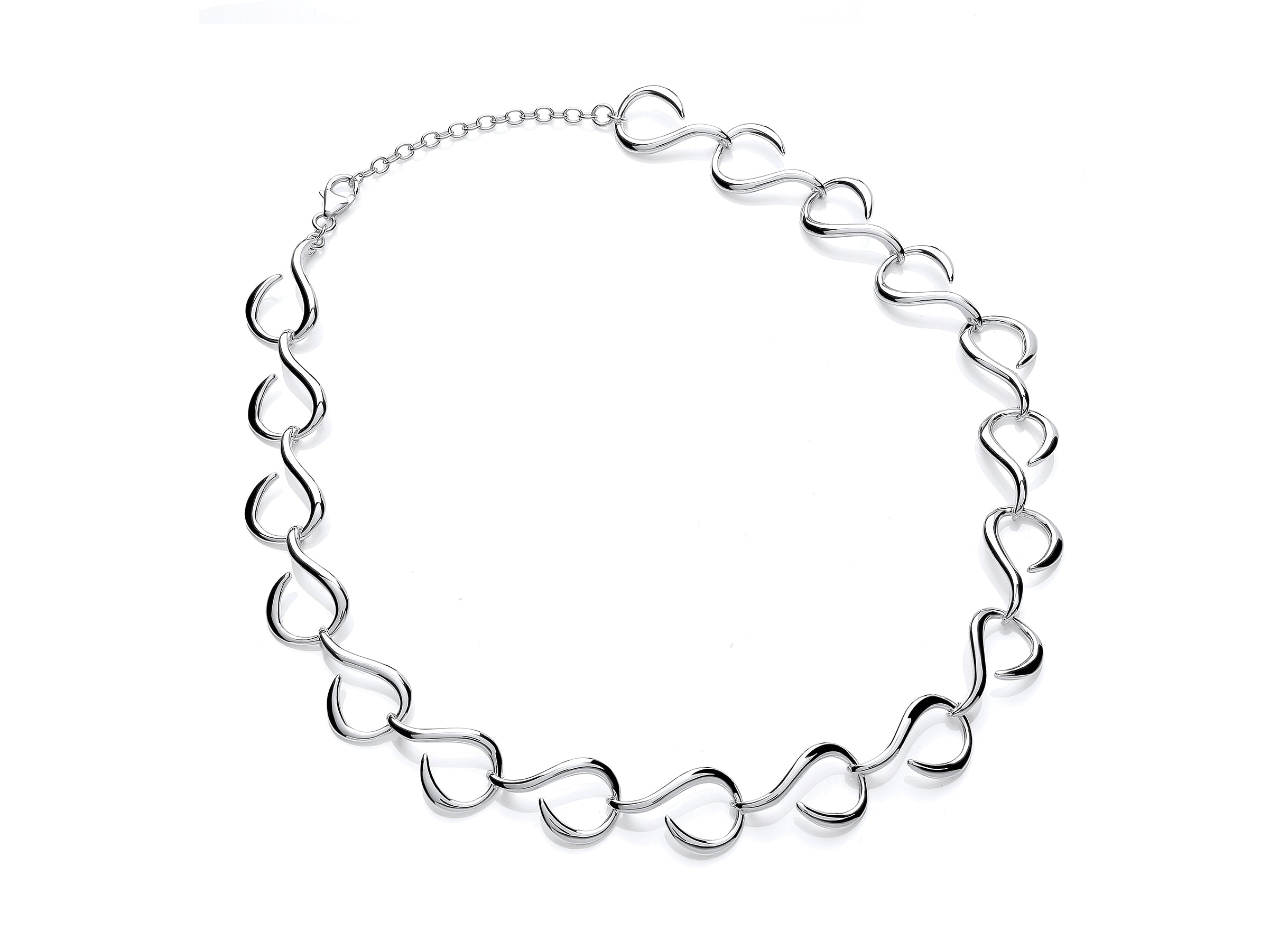 Silver Curtain Hook Link Necklet