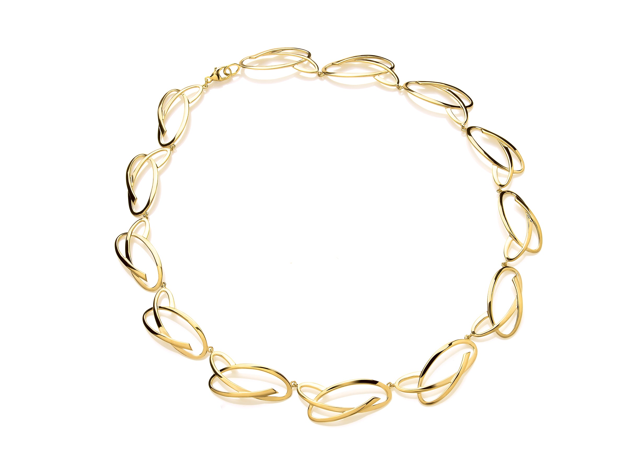 Silver Vermeille Fancy Oval Link Necklet