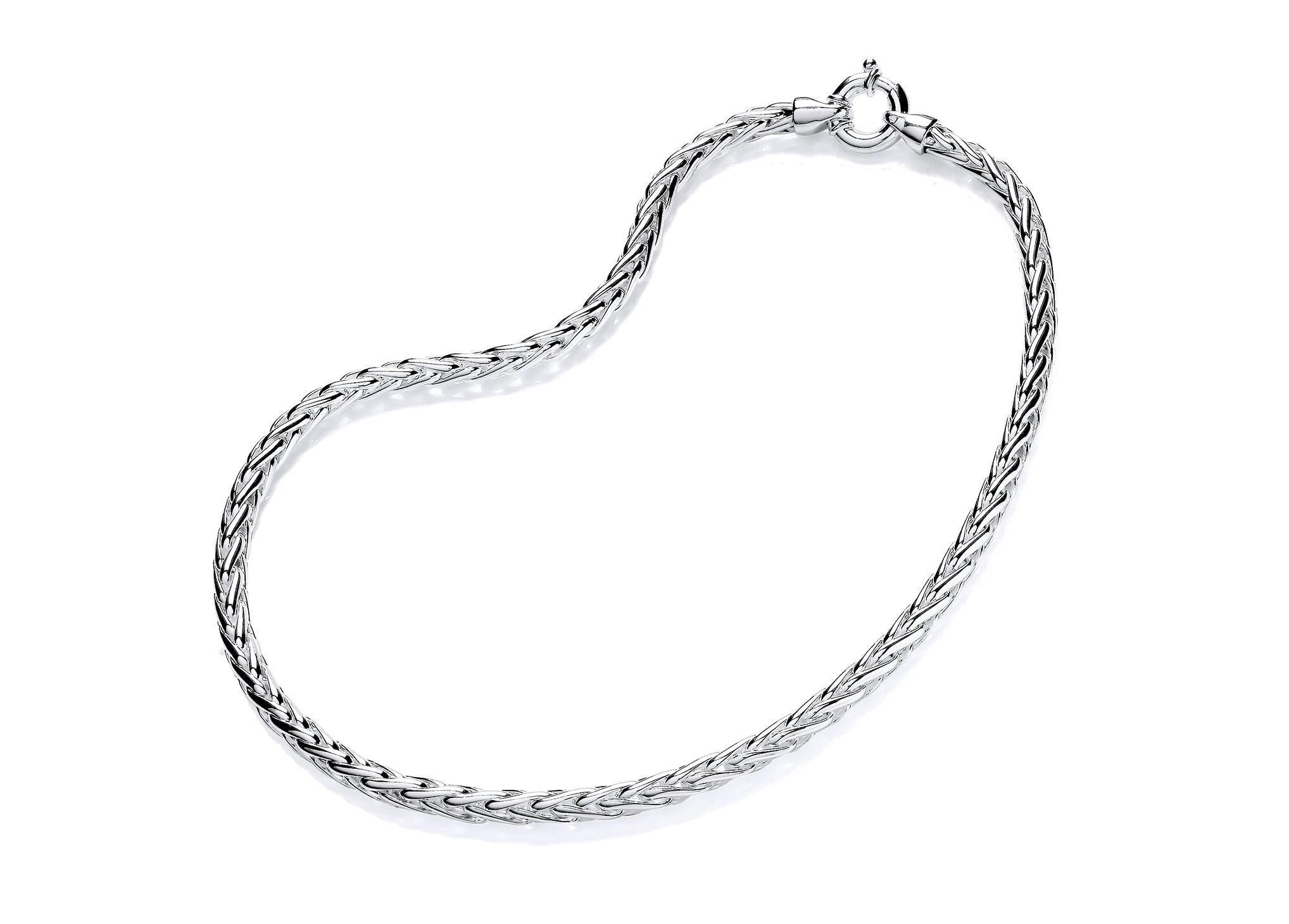 Silver Round Parmier Link Necklet