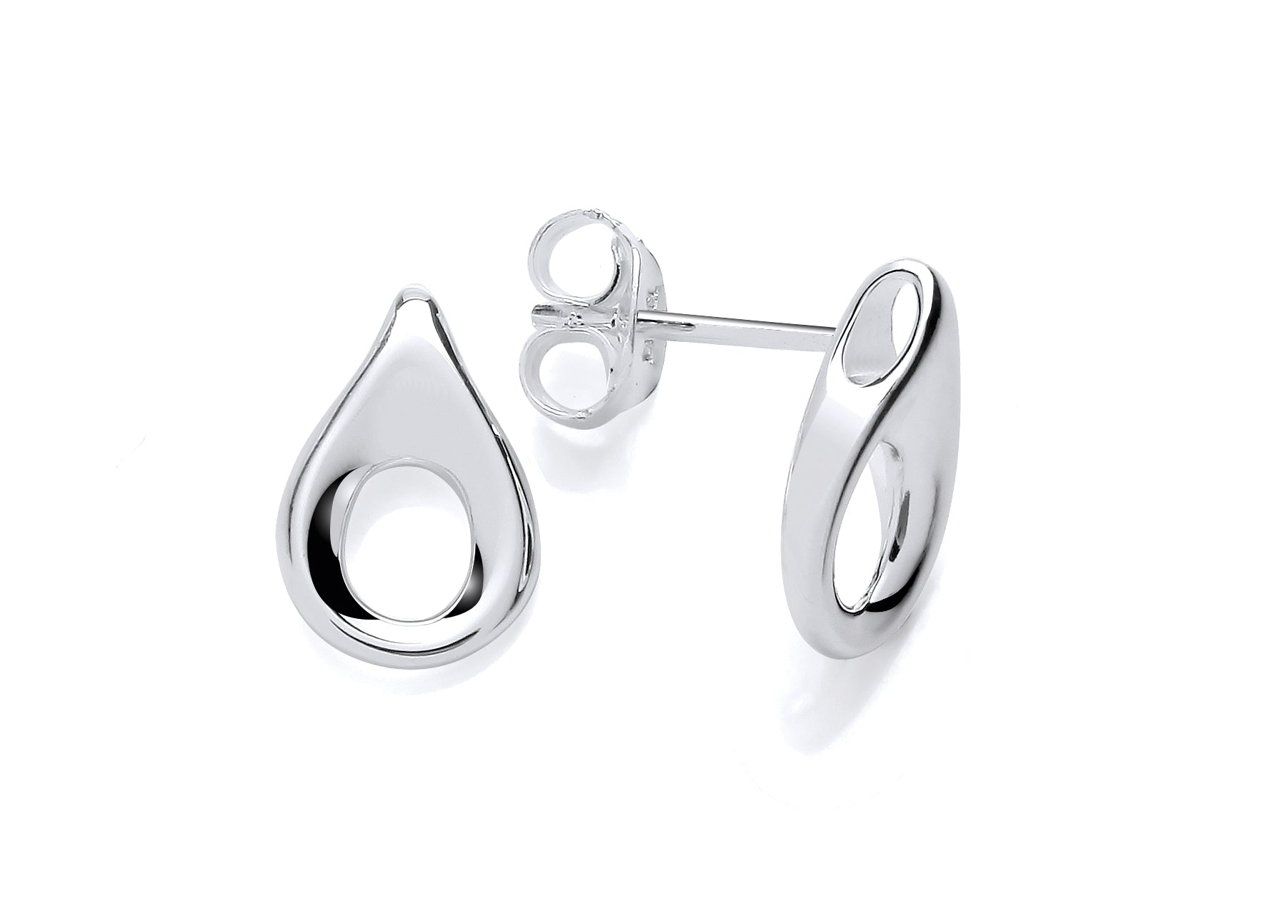 Silver Open Teardrop Earrings