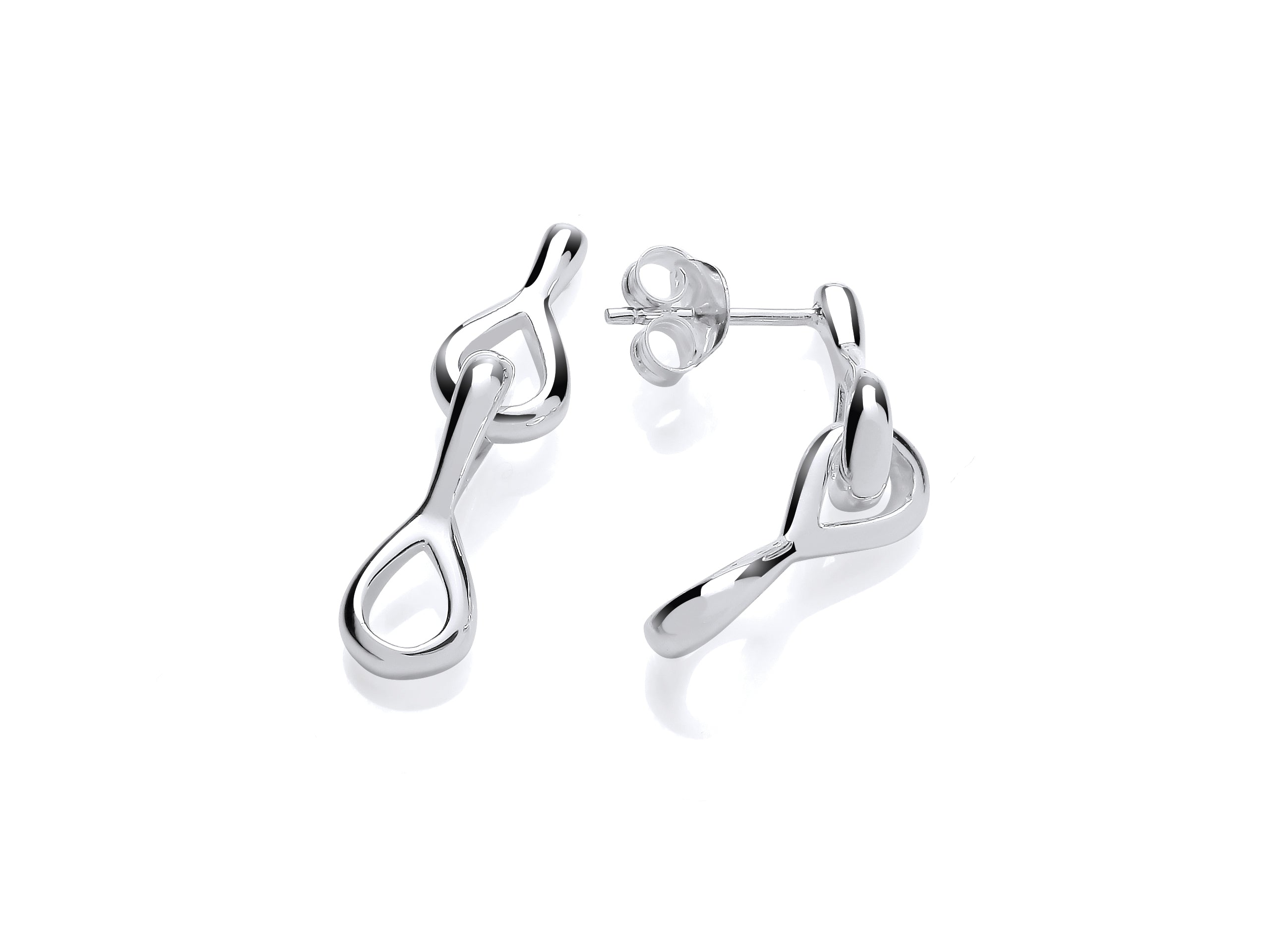 Silver Figure of Eight Drop Earrings