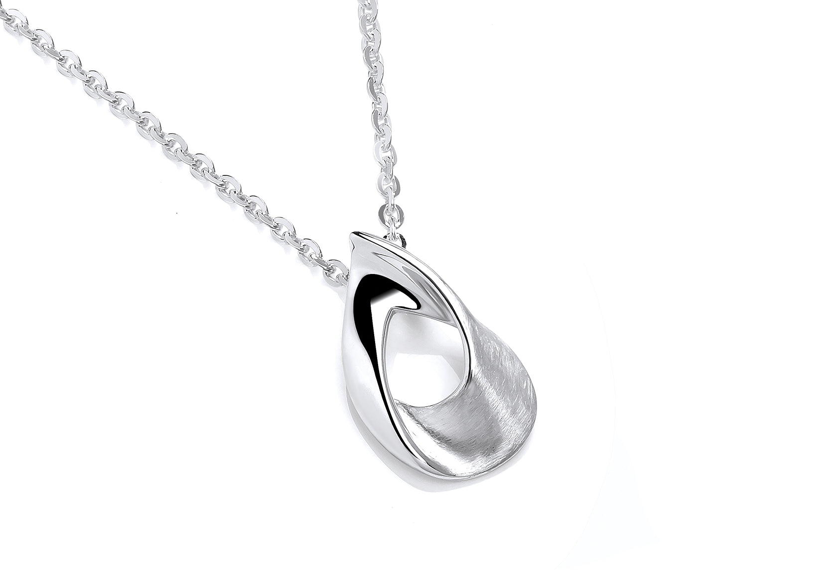 Silver Open Teardrop Pendant on Chain