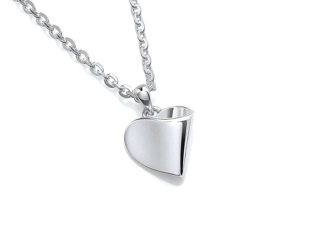 Silver Folded Heart Pendant